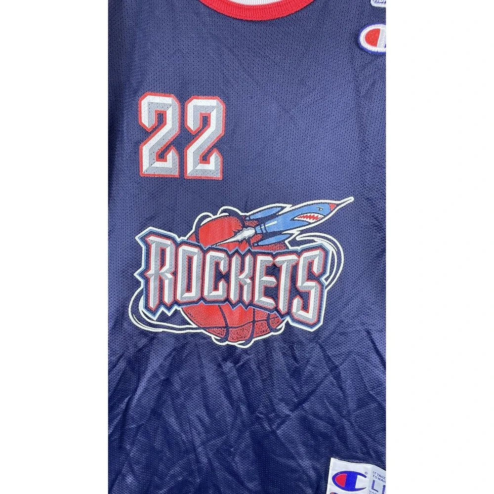 Vintage Houston Rockets Jersey Boys Large‎ Blue NBA Basketball Champion Drexler - Picture 2 of 10